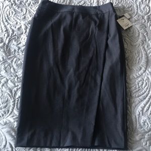 Liz Claiborne Charcoal Wrap Pencil Skirt Size 8